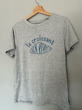 SHEIN Gray 'Le Croissant' Graphic graphic Tee- never worn! Size L